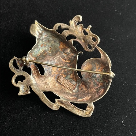 Vintage Sterling Silver Cini Taurus Zodiac Horoscope pin - Picture 8 of 12